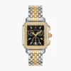 Deco Two-Tone Gold-Plated Diamond Watch