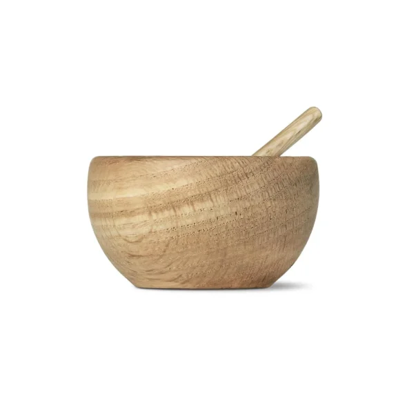 Menageri salt bowl with spoon, oak matt lacquered