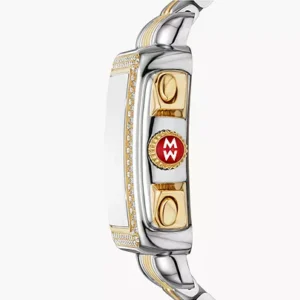 Deco Two-Tone Gold-Plated Diamond Watch