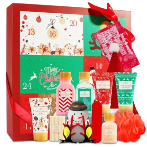 Bath and Body Christmas Gift Set - 12-Piece Multi-Scented Advent Calendar for Women