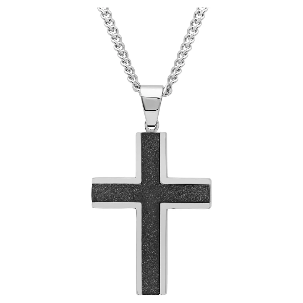 Believe by Brilliance Men's Stainless Steel Cross Necklace