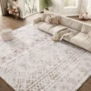 SIXHOME 6x9' Boho Area Rug, Washable Non-Slip Large Rug for Living Room, Bedroom, Taupe