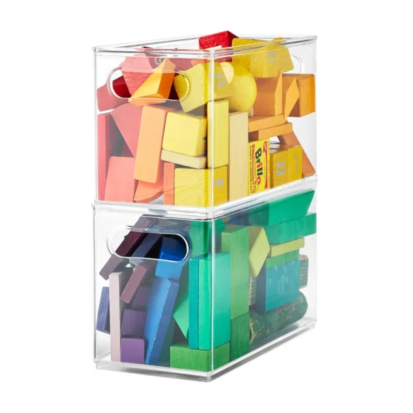 The Home Edit Clear Plastic Narrow Storage Bin - Space-Saving Organizer