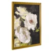 Drew Barrymore Hand-Painted White Florals Gold Wood Framed Canvas Wall Art, 16" x 20" – Elegant Floral Home Décor