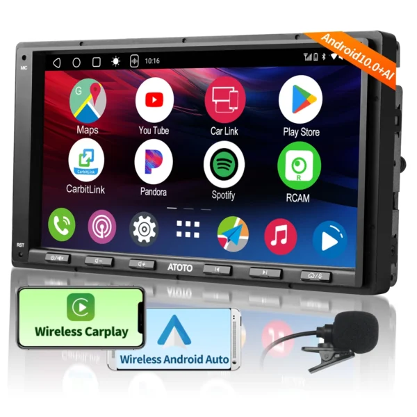 ATOTO Android ChatGPT Double DIN Car Stereo, 7" Touchscreen, Wireless Apple CarPlay & Android Auto