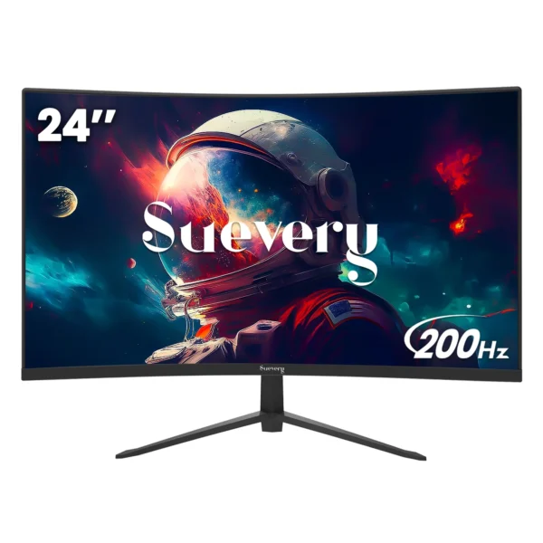 Suevery 24-inch 200Hz Curved Gaming Monitor – FHD, 1ms, AMD FreeSync, DP & HDMI Ports