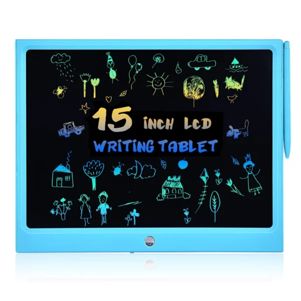 LCD Writing Tablet, Cimetech 15-Inch Colorful Screen Drawing Pad – Educational & Fun Doodle Board for Kids, Ideal Back-to-School Gift – Blue