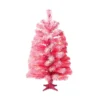 24 in Pre-Lit Pink Christmas Tree with Warm White LED Lights