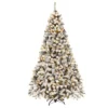 Costway 7.5 ft Pre-Lit Snow-Flocked Christmas Tree with 450 Lights