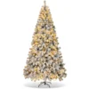 HONGGE 6 ft Pre-Lit Snow-Flocked Christmas Tree with 250 Lights