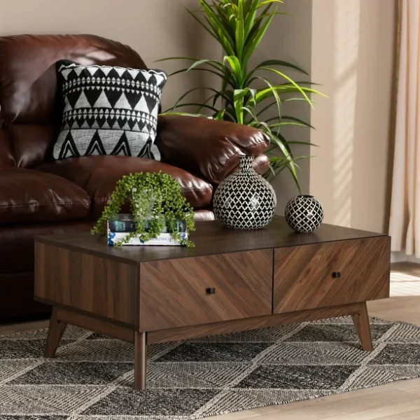 Baxton Studio Hartman Mid-Century Walnut Coffee Table