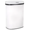 BestOffice 13 Gal Touchless Motion Sensor Trash Can, Stainless Steel, White