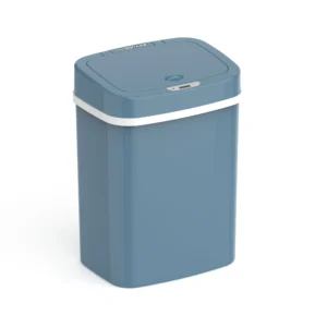 Nine Stars 3.2 Gallon Touchless Bathroom Trash Can, Steel Blue