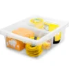 The Home Edit 37 Qt Clear Storage Bin with Divider, Set of 4