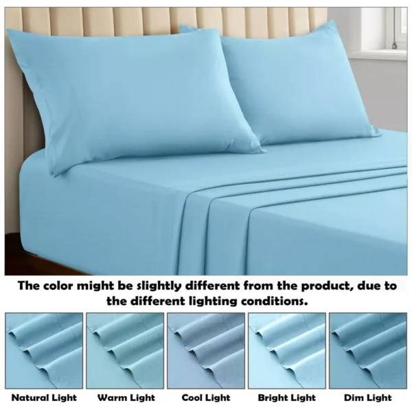 4-Piece Bamboo Bed Sheet Set - Deep Pocket, Breathable