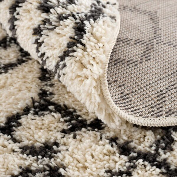 Hauteloom Berber Shag Munich Area Rug, Plush Moroccan Trellis, 5'3" for Living Room & Bedroom