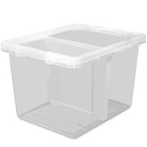 The Home Edit 70 Qt Clear Storage Bin Set with Dividers, 4-Pack