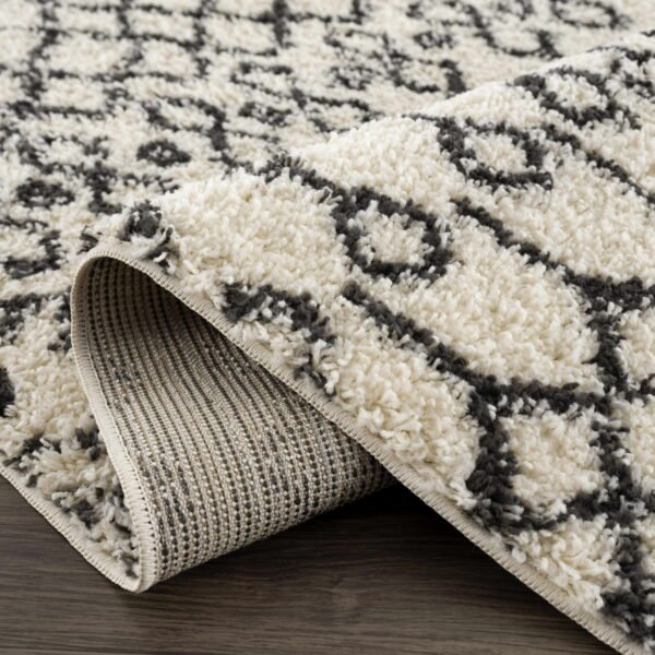 Hauteloom Berber Shag Munich Area Rug, Plush Moroccan Trellis, 5'3" for Living Room & Bedroom