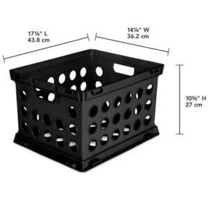 Sterilite Stackable Storage Crate Organizer Bins with Handles, 6-Pack