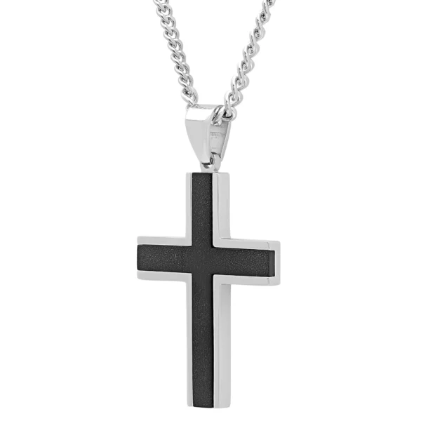 Believe by Brilliance Men's Stainless Steel Cross Necklace