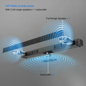 onn. 2.1 Soundbar with Subwoofer