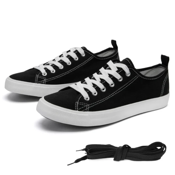 Skylar Canvas Sneakers for Women - Black & White, Size 8