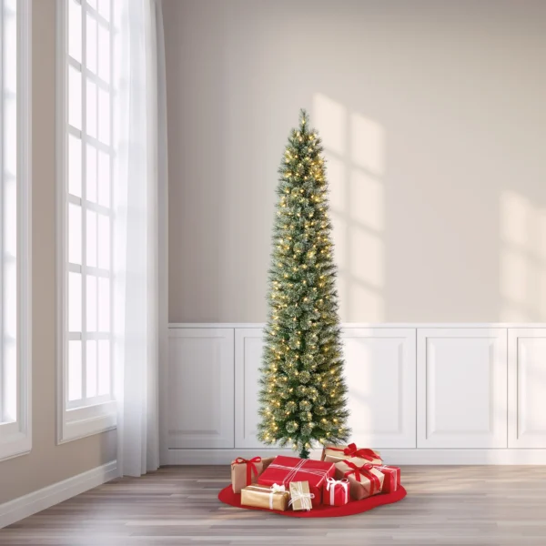 7 ft Pre-Lit Shelton Cashmere Pencil Fir Artificial Christmas Tree