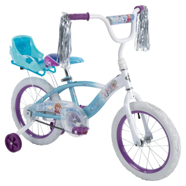 Huffy Disney Frozen Bike, 16" Wheels, Ages 4+, Doll Seat, Training Wheels