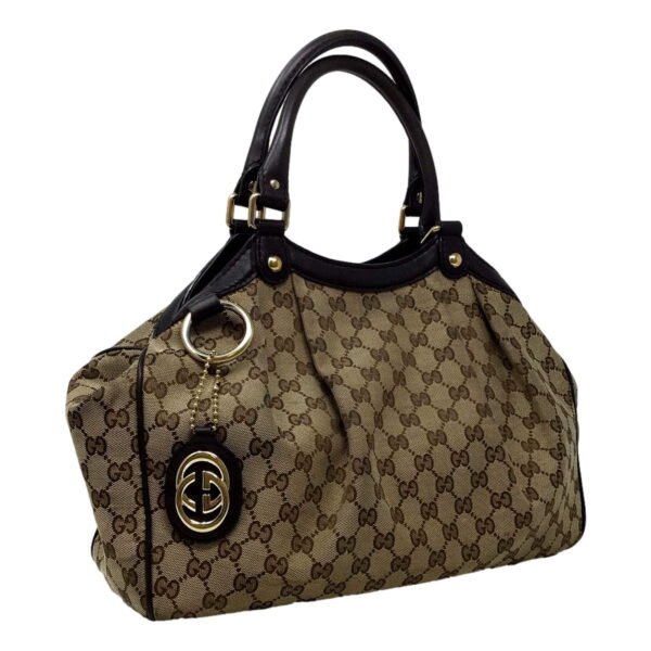 Gucci Monogram Medium Sukey Tote, Beige & Dark Brown