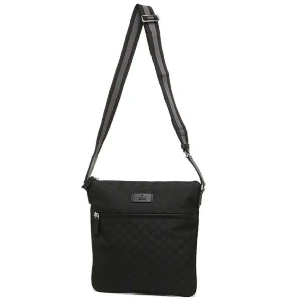 Gucci GG Guccissima Black Canvas Messenger Bag, Crossbody