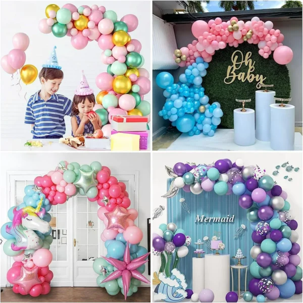 8.2 ft Balloon Arch Stand with Base - Flexible Shape, Golden Finish