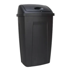 Mainstays 13 Gallon Swing-Top Trash Can - Black, Plastic Kitchen Bin