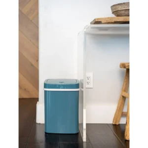 Nine Stars 3.2 Gallon Touchless Bathroom Trash Can, Steel Blue