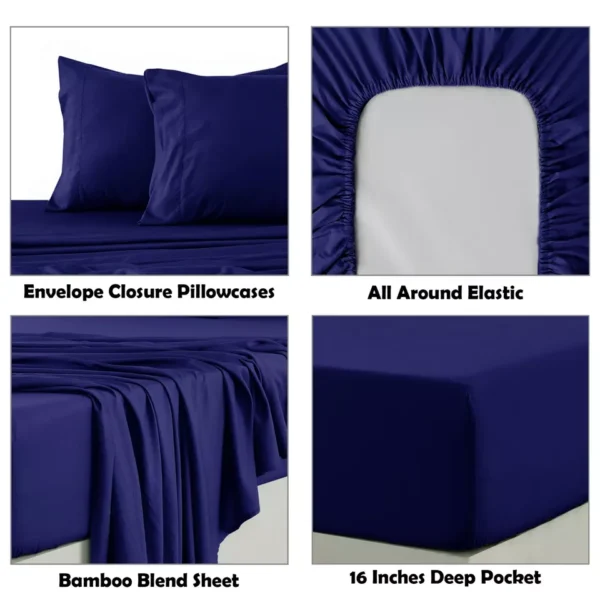 4-Piece Bamboo Bed Sheet Set - Deep Pocket, Breathable
