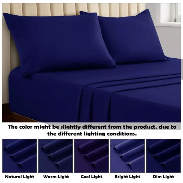 4-Piece Bamboo Bed Sheet Set - Deep Pocket, Breathable