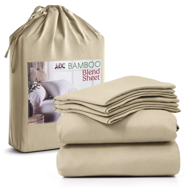 4-Piece Bamboo Bed Sheet Set - Deep Pocket, Breathable