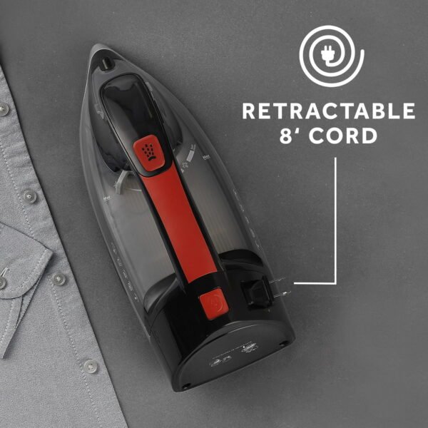 Sunbeam 1700W Digital Steam Iron, Retractable Cord, LCD Display - Black/Red