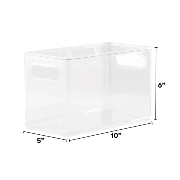 The Home Edit Clear Plastic Narrow Storage Bin - Space-Saving Organizer