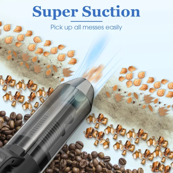 Cordless Hand Vacuum Cleaner, 120W Portable Handheld Vacuum Wet Dry Dustbuster with LED Light for Car & Home