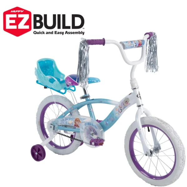 Huffy Disney Frozen Bike, 16" Wheels, Ages 4+, Doll Seat, Training Wheels