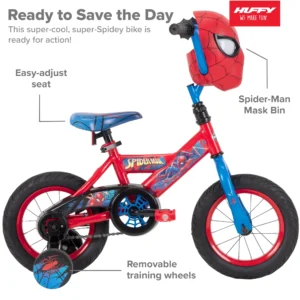 Huffy Marvel Spider-Man Bike - 12'' Wheels, Toddlers Ages 3+