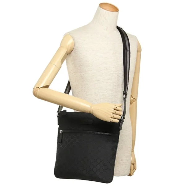 Gucci GG Guccissima Black Canvas Messenger Bag, Crossbody
