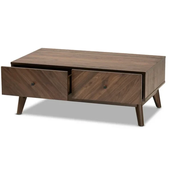 Baxton Studio Hartman Mid-Century Walnut Coffee Table