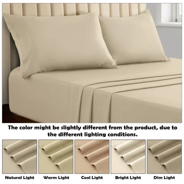 4-Piece Bamboo Bed Sheet Set - Deep Pocket, Breathable