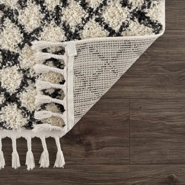 Hauteloom Berber Shag Munich Area Rug, Plush Moroccan Trellis, 5'3" for Living Room & Bedroom