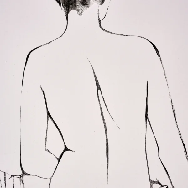 Drew Barrymore Bronze Gold Framed Black Line Silhouette Wall Art, 20" x 16" – Modern Minimalist Décor
