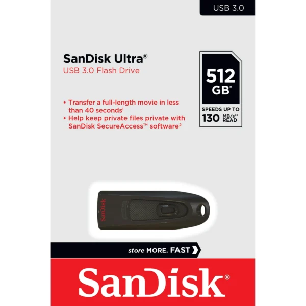 SanDisk 512GB Ultra USB 3.0 Flash Drive - 130MB/s