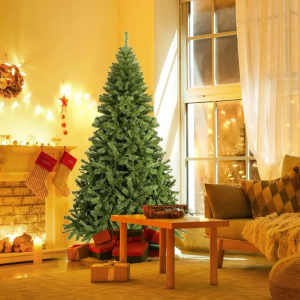 HONGGE 7.5 ft Premium Spruce Artificial Christmas Tree with Metal Stand