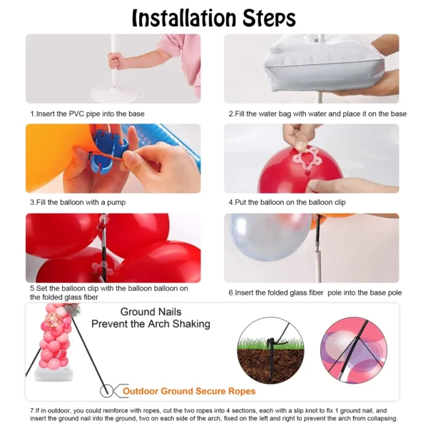 HEQUSIGNS 9ft Adjustable Balloon Arch Kit with Base - Perfect for Events