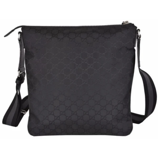 Gucci GG Guccissima Black Canvas Messenger Bag, Crossbody